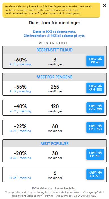 Ingen prøveperiode tilgjengelig. Velg Mynt-planen på KosOgLek for å få tilgang til ulike medlemskap. Betal med pay.nl.